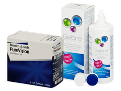 PureVision (6 šošoviek) + roztok Gelone 360 ml