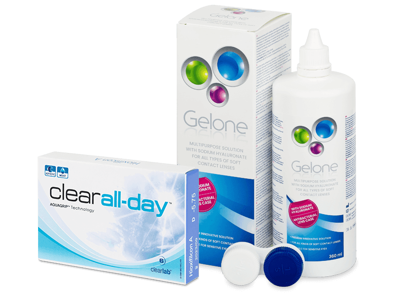 Clear All-Day (6 šošoviek) + roztok Gelone 360 ml