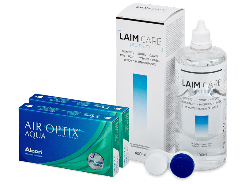 Air Optix Aqua (2x 3 šošovky) + roztok Laim Care 400 ml