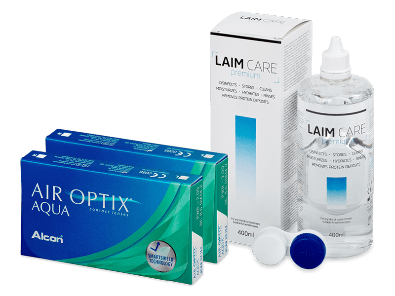 Air Optix Aqua (2x 3 šošovky) + roztok Laim Care 400 ml
