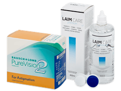 PureVision 2 for Astigmatism (6 šošoviek) + roztok Laim Care 400 ml