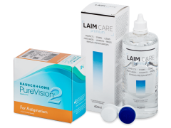 PureVision 2 for Astigmatism (6 šošoviek) + roztok Laim Care 400 ml