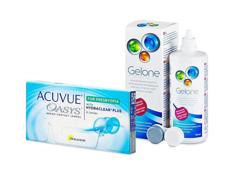 Acuvue Oasys for Presbyopia (6 šošoviek) + roztok Gelone 360 ml