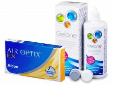 Air Optix EX (3 šošovky) + roztok Gelone 360 ml