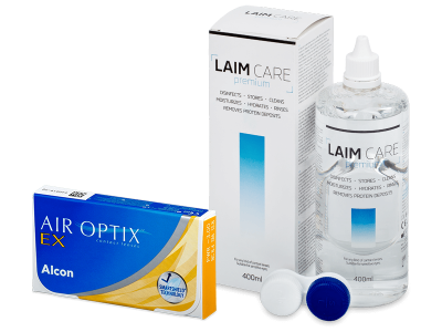 Air Optix EX (3 šošovky) + roztok Laim Care 400 ml