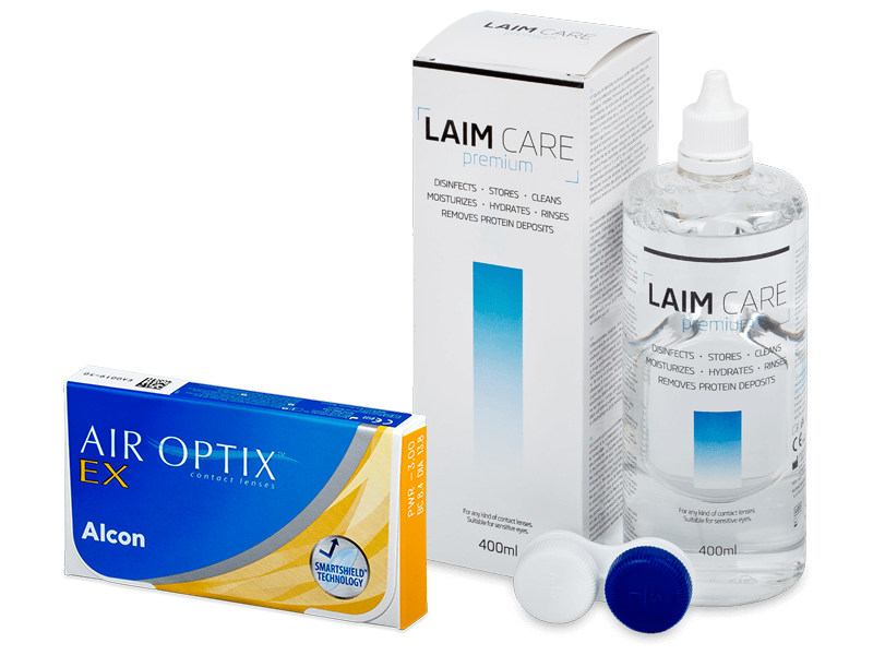 Air Optix EX (3 šošovky) + roztok Laim Care 400 ml