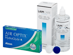 Air Optix plus HydraGlyde for Astigmatism (6 šošoviek) + roztok Laim Care 400 ml