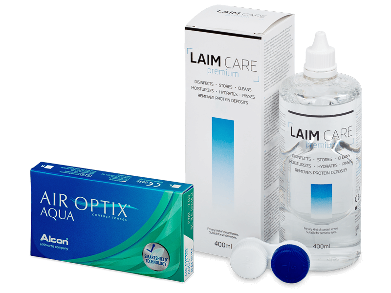 Air Optix Aqua (6 šošoviek) + roztok Laim Care 400 ml