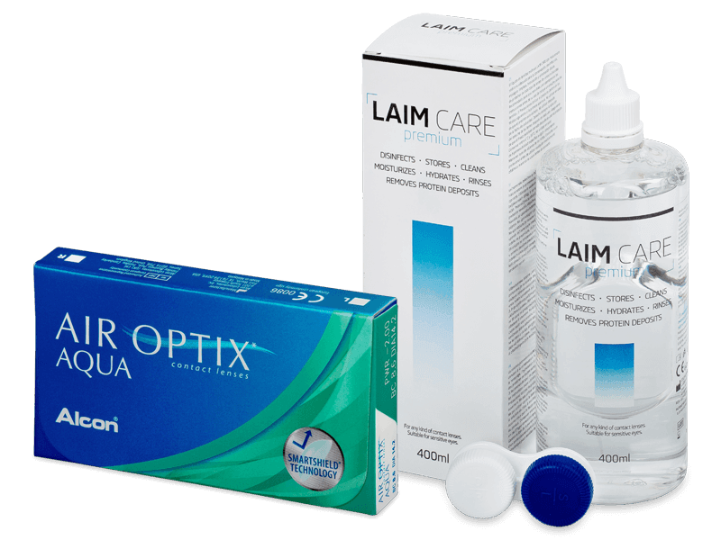 Air Optix Aqua (6 šošoviek) + roztok Laim Care 400 ml