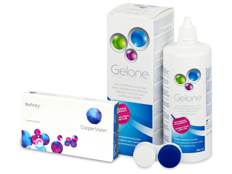 Biofinity (3 šošovky) + roztok Gelone 360 ml
