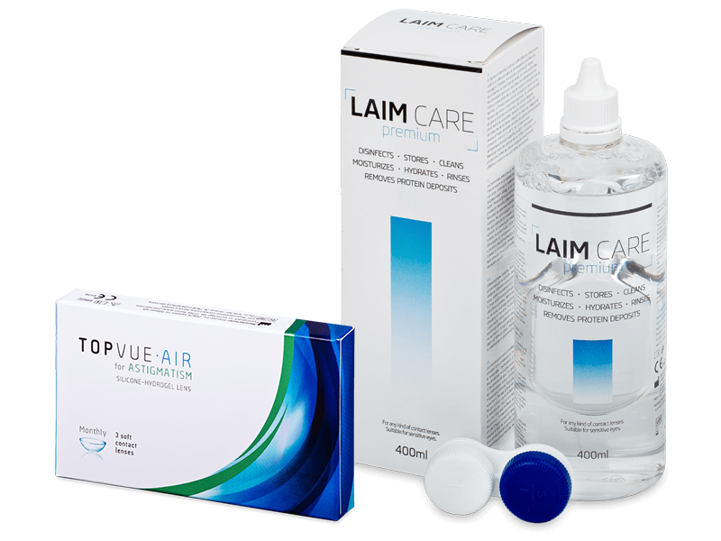 TopVue Air for Astigmatism (3 šošovky) + roztok Laim-Care 400 ml