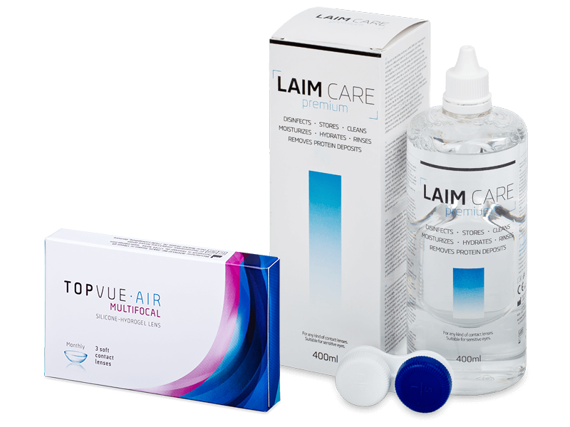 TopVue Air Multifocal (3 šošovky) + roztok Laim Care 400 ml