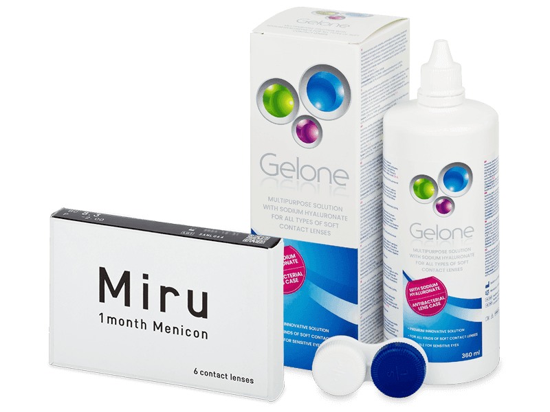 Miru 1month Menicon (6 šošoviek) + roztok Gelone 360 ml