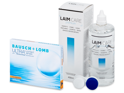 Bausch + Lomb ULTRA for Astigmatism (3 šošovky) + roztok Laim Care 400 ml