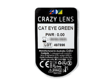 CRAZY LENS - Cat Eye Green - nedioptrické jednodenné (2 šošovky)