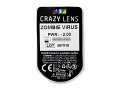 CRAZY LENS - Zombie Virus - dioptrické jednodenné (2 šošovky)