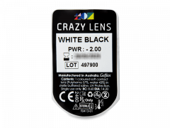 CRAZY LENS - White Black - dioptrické jednodenné (2 šošovky)
