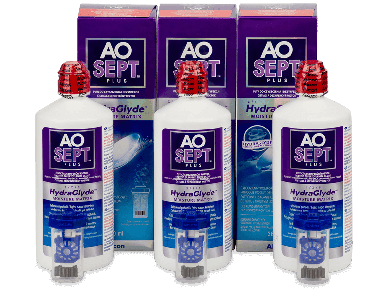 Roztok AO SEPT PLUS HydraGlyde 3x 360 ml 