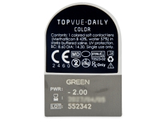 TopVue Daily Color - Green - dioptrické denné (2 šošovky)