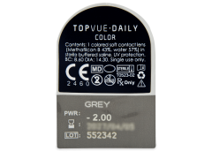 TopVue Daily Color - Grey - dioptrické denné (2 šošovky)