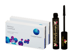 Biofinity Multifocal (2x 3 šošovky) + Dermacol riasenka Butterfly Wings 9 ml ZADARMO