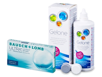 Bausch + Lomb ULTRA Multifocal for Astigmatism (6 šošoviek) + roztok Gelone 360 ml
