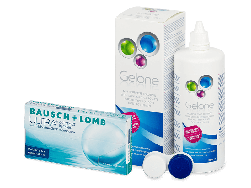 Bausch + Lomb ULTRA Multifocal for Astigmatism (6 šošoviek) + roztok Gelone 360 ml