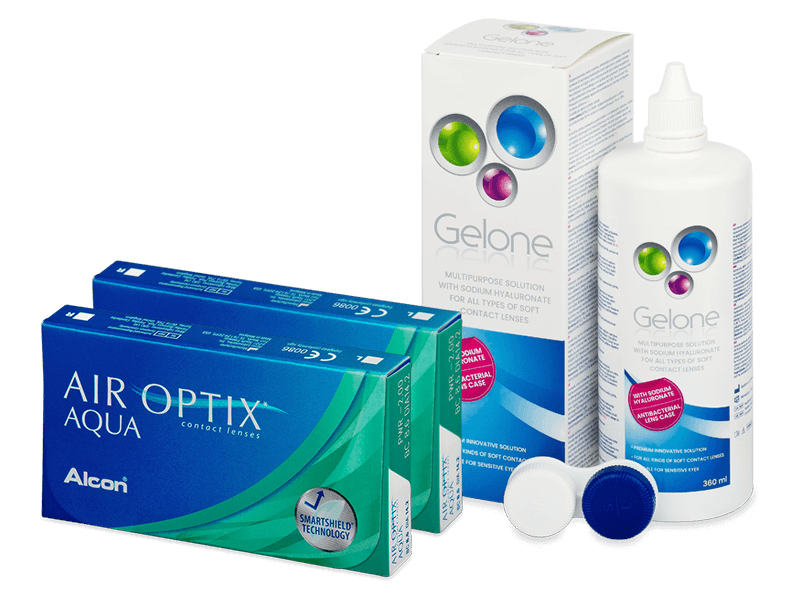 Air Optix Aqua (2x3 šošovky) + roztok Gelone 360 ml